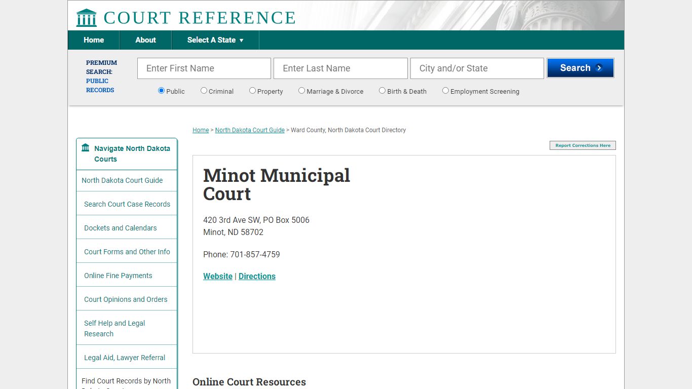 Minot Municipal Court - Court Records Directory