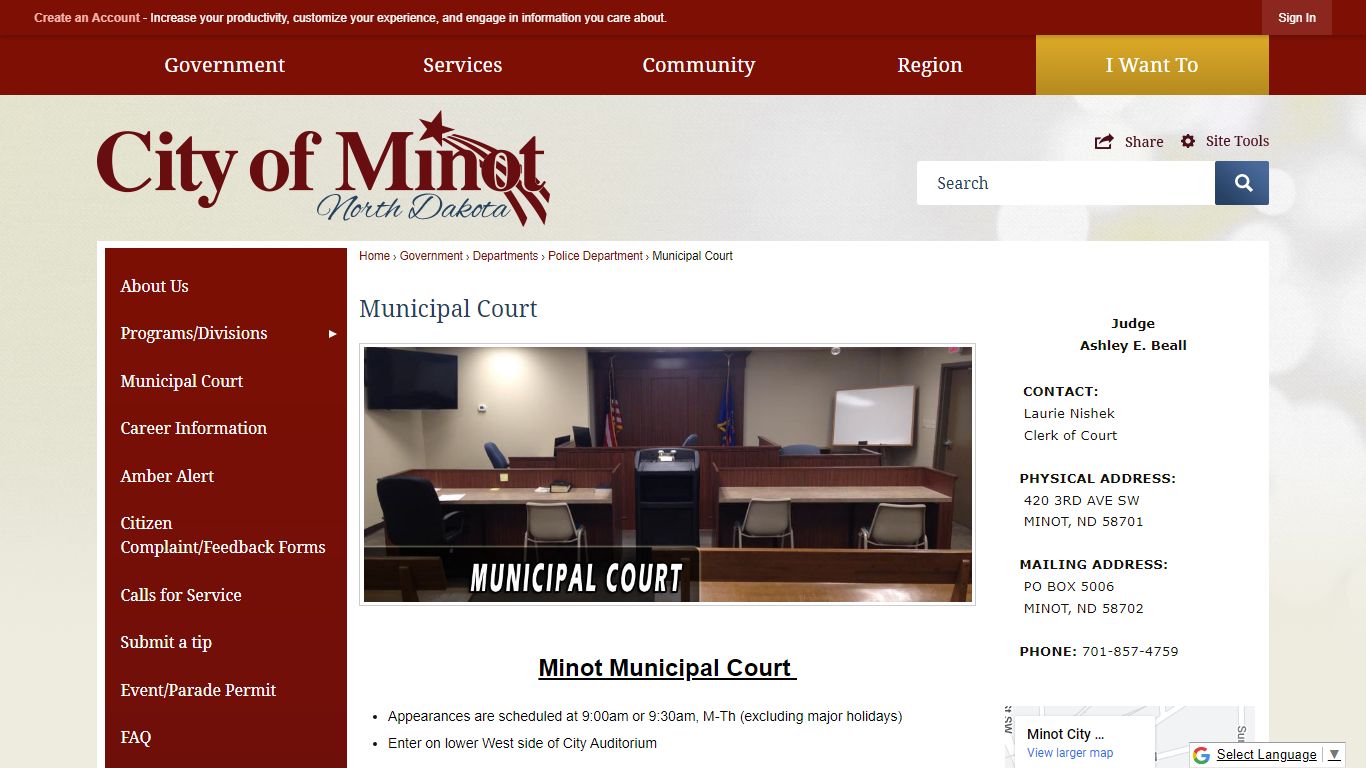 Municipal Court | Minot, ND